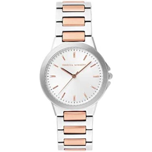 Rebecca Minkoff Women's Quartz Watch with Stainless Steel Strap, Silver, 18 (Model: 2200324)