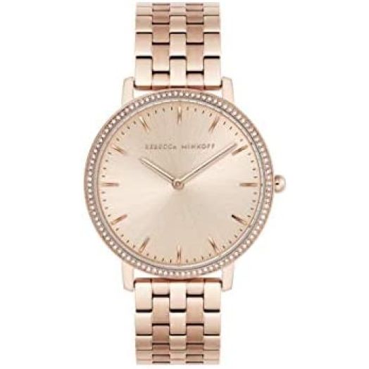 Rebecca Minkoff Women's Quartz Watch with Stainless Steel Strap, Carnation, 16 (Model: 2200349)
