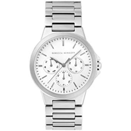 Rebecca Minkoff Women's Quartz Watch with Stainless Steel Strap, Silver, 20 (Model: 2200356)
