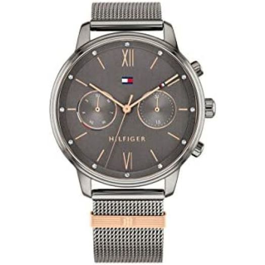 Tommy Hilfiger Women's Quartz Stainless Steel and Mesh Bracelet Casual Watch, Color: Grey (Model: 1782304)