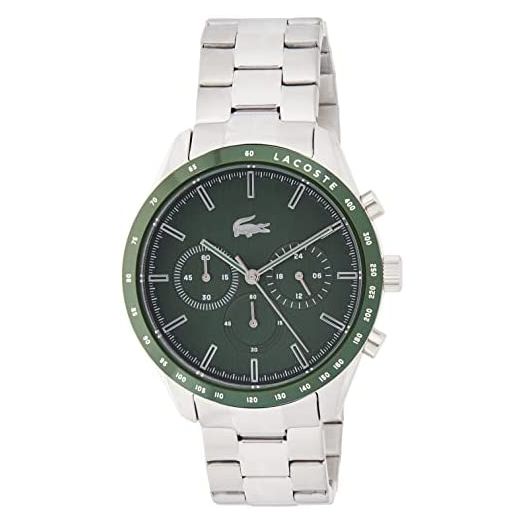 Lacoste Men's Boston Quartz Watch with Stainless Steel Strap, Silver, 20 (Model: 2011080)