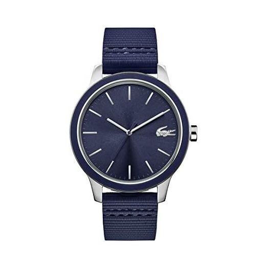 Lacoste Men's 12.12 Stainless Steel Quartz Watch with Silicone Strap, Blue, 20 (Model: 2011086)