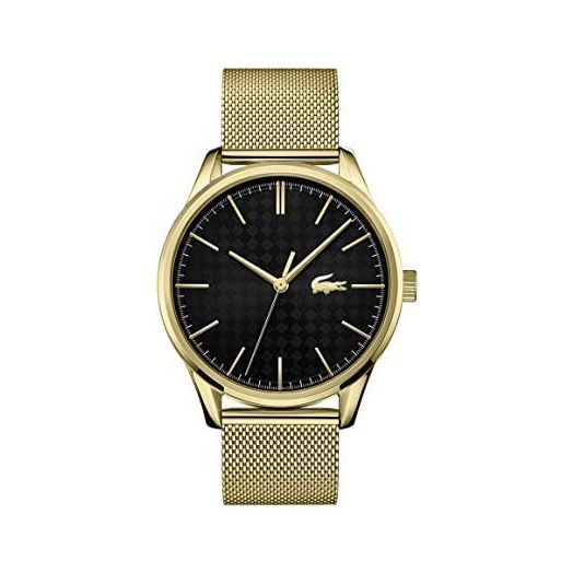 Lacoste Vienna Men's Quartz Stainless Steel and Mesh Bracelet Casual Watch, Color: Yellow (Model: 2011104)