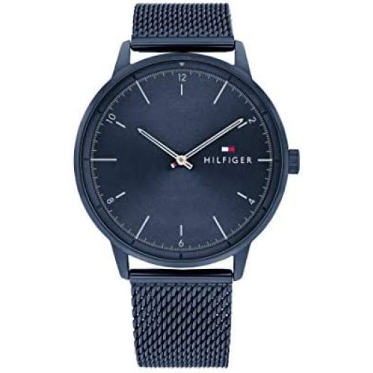 Tommy Hilfiger Men's Quartz Stainless Steel and Mesh Bracelet Casual Watch, Color: Blue (Model: 1791841)