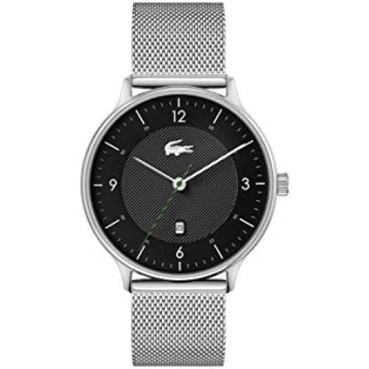 Lacoste Men's Quartz Stainless Steel Case and Mesh Bracelet Casual Watch, Color: Silver (Model: 2011118)