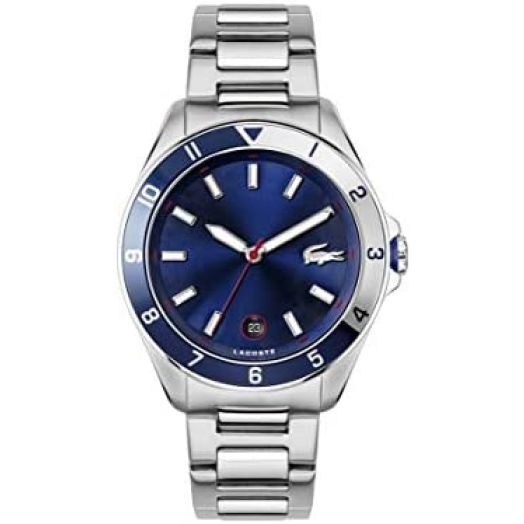 Lacoste Men's Quartz Watch with Stainless Steel Strap, Metallic, 21 (Model: 2011127)
