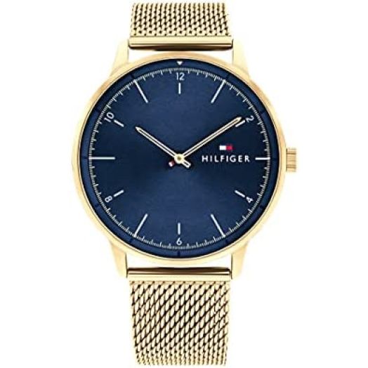 Tommy Hilfiger Men's Quartz Stainless Steel and Mesh Bracelet Watch, Color: Gold (Model: 1791877)