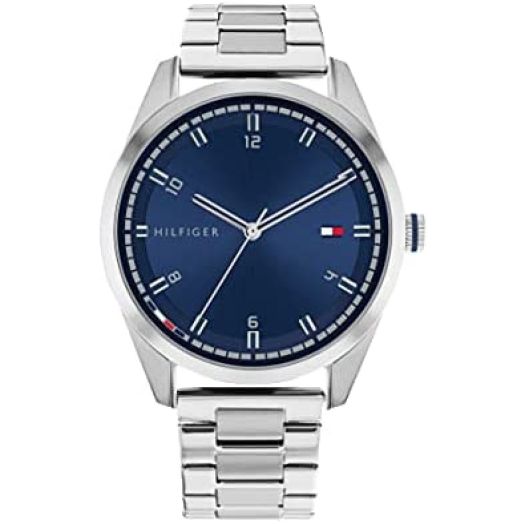 Tommy Hilfiger Men's Quartz Stainless Steel and Link Bracelet Watch, Color: Navy (Model: 1710455)