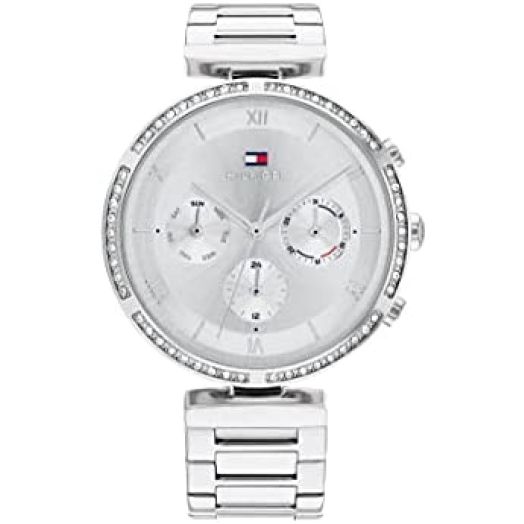 Tommy Hilfiger Women's Quartz Multifunction Stainless Steel and Link Bracelet Watch, Color: Silver (Model: 1782393)