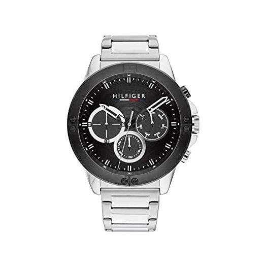 Tommy Hilfiger Men's Quartz Multifunction Stainless Steel and Link Bracelet Watch, Color: Silver (Model: 1791890)