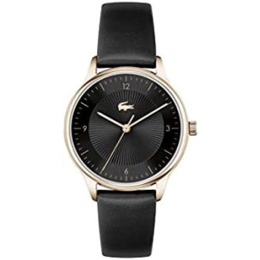Lacoste Women's Stainless Steel Quartz Watch with Leather Strap, Black, 16 (Model: 2001187)