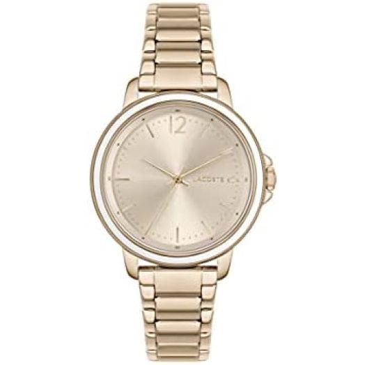 Lacoste Women's Quartz Watch with Stainless Steel Strap, Carnation Gold, 17 (Model: 2001196)