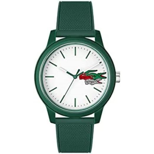 Lacoste L.12.12 Men's Quartz Plastic and Silicone Strap Watch, Color: Green (Model: 2011135)