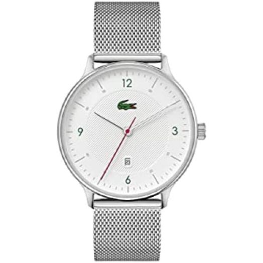 Lacoste Men's Quartz Watch with Stainless Steel Strap, Silver, 20 (Model: 2011136)
