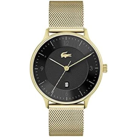 Lacoste Men's Quartz Watch with Stainless Steel Strap, Gold Plated, 20 (Model: 2011138)
