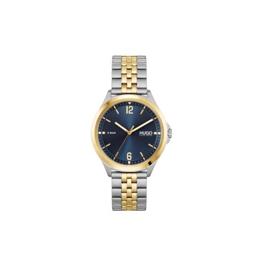 HUGO Men's Quartz Watch with Stainless Steel Strap, Two Tone, 20 (Model: 1530219)