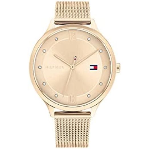 Tommy Hilfiger Women's Quartz Stainless Steel and Mesh Bracelet Watch, Color: Light Carnation Gold (Model: 1782431)