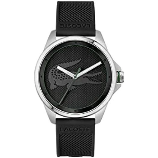 Lacoste Men's Stainless Steel Quartz Watch with Silicone Strap, Black, 20 (Model: 2011156)