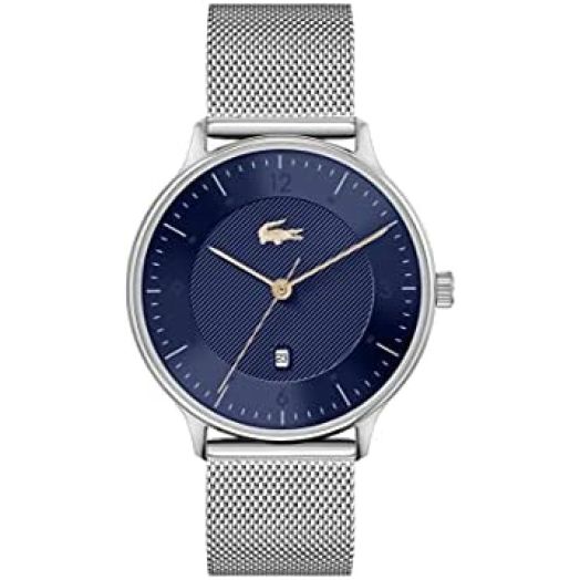 Lacoste Men's Quartz Watch with Stainless Steel Strap, Silver, 20 (Model: 2011158)