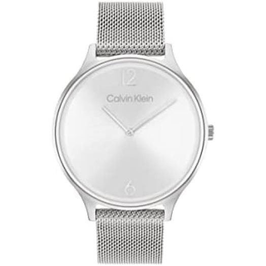 Calvin Klein Women's Quartz Stainless Steel and Mesh Bracelet Watch, Color: Silver (Model: 25200001)