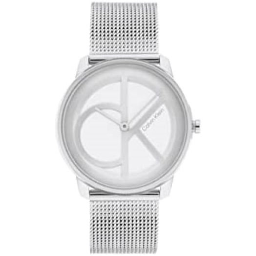 Calvin Klein Unisex Quartz Stainless Steel and Mesh Bracelet Watch, Color: Silver (Model: 25200032)