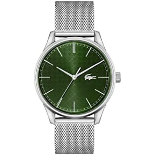 Lacoste Men's Vienna Quartz Watch with Stainless Steel Strap, Silver, 20 (Model: 2011189)