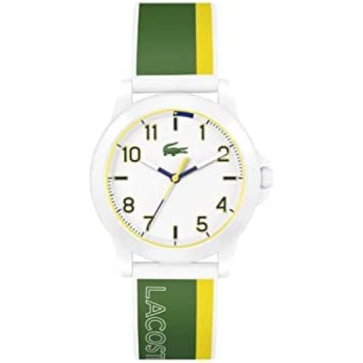 Lacoste Rider Unisex Quartz Plastic and Silicone Strap Watch, Color: Green (Model: 2030044)