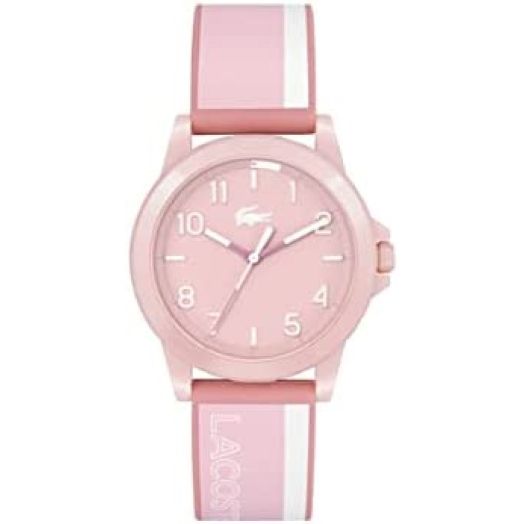 Lacoste Rider Unisex Quartz Plastic and Silicone Strap Watch, Color: Pink (Model: 2030045)