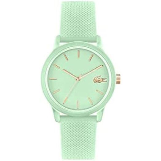 Lacoste.12.12 Women's Quartz Plastic and Silicone Strap Watch, Color: Green (Model: 2001227)