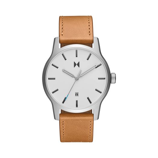 MVMT Classic II - Vintage Men’s Wristwatch - Minimalist Watch - Stainless Steel Water-Resistant Watch 5 ATM/50 Meters - Premium Leather Men’s Watches - Interchangeable Bands - 44mm