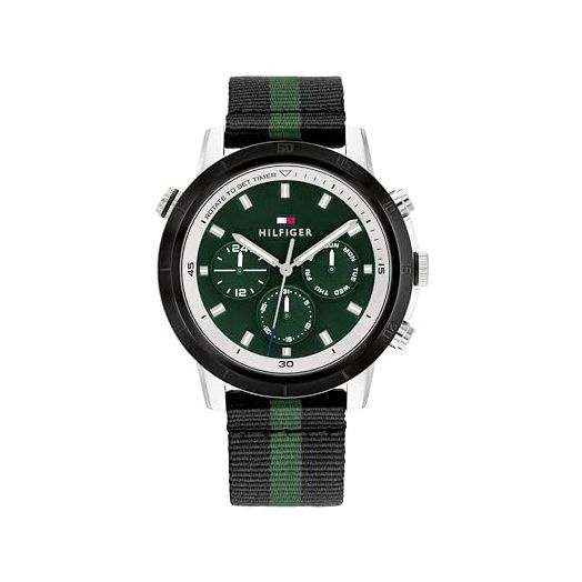 Tommy Hilfiger Ocean-Bound Collection for Men - Sporty Multifunction Wristwatch for Him - Recycled Plastic - Water-Resistant up to 5 ATM/50 Meters - Premium Fashion for Everyday Wear - 44mm