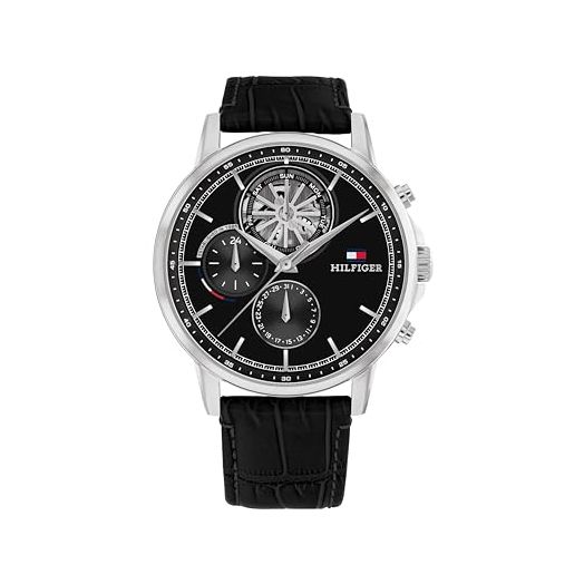 Tommy Hilfiger Mens Dress Watch - Multifunction Stainless Steel Wristwatch - Water Resistant up to 5 ATM/50 Meters - Premium Fashion Timepiece for All Occasions - 44 mm