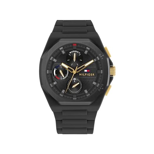 Tommy Hilfiger Mens Sporty Watch - Multifunction Silicone Wristwatch - Water Resistant up to 5 ATM/50 Meters - Premium Fashion Timepiece for All Occasions - 44 mm