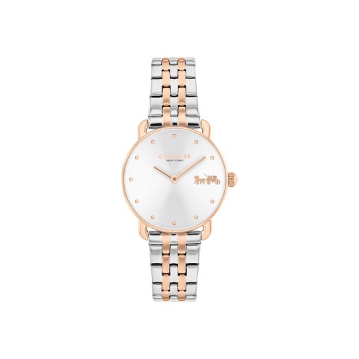 Coach Elliot Women's Watch - 2H Quartz Watch with Link Bracelet - Water Resistant 3 ATM/30 Meters - Premium Fashion - Classic Minimalist Design for Everyday Wear - 28mm (Small)