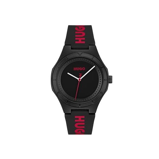 HUGO #LIT for HIM Men's 42mm 3H Quartz Silicone Wristwatch - Water Resistant up to 5ATM/50 Meters, Fun, Colorful and Easy to Wear