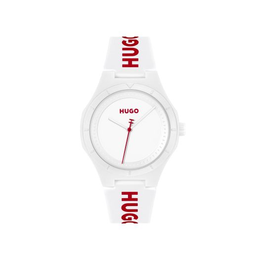 HUGO #LIT for HIM Men's 42mm 3H Quartz Silicone Wristwatch - Water Resistant up to 5ATM/50 Meters, Fun, Colorful and Easy to Wear