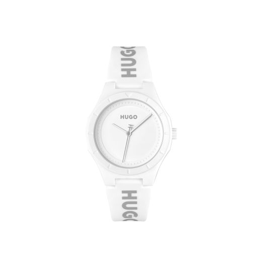 HUGO #LIT for HER Women's 36mm 3H Quartz Silicone Wristwatch - Water Resistant up to 5ATM/50 Meters, Fun, Colorful and Easy to Wear