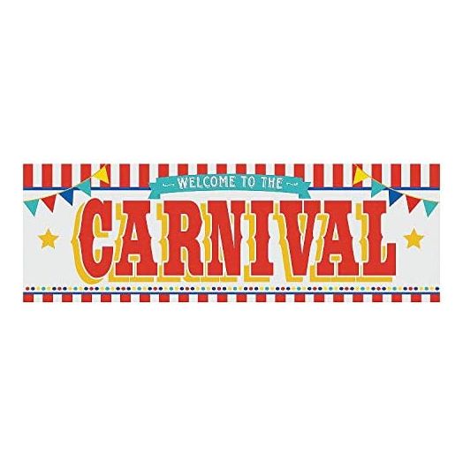 Carnival Welcome Party Banner, 6 Feet Long, Circus Party Supplies