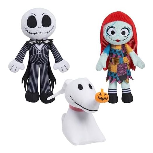 Just Play Disney Tim Burton's The Nightmare Before Christmas Small Plush 3-Pack Bundle, Plush Dolls, Kids Toys for Ages 3 Up