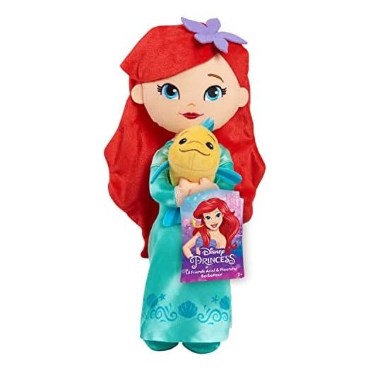 Disney Princess Lil' Friends Ariel & Flounder 14-inch Plush Doll, Kids Toys for Ages 3 Up by Just Play