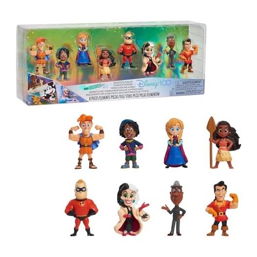 Disney100 Years of Relentless Pursuit, Limited Edition 8-piece Figure Set, Kids Toys for Ages 3 Up by Just Play