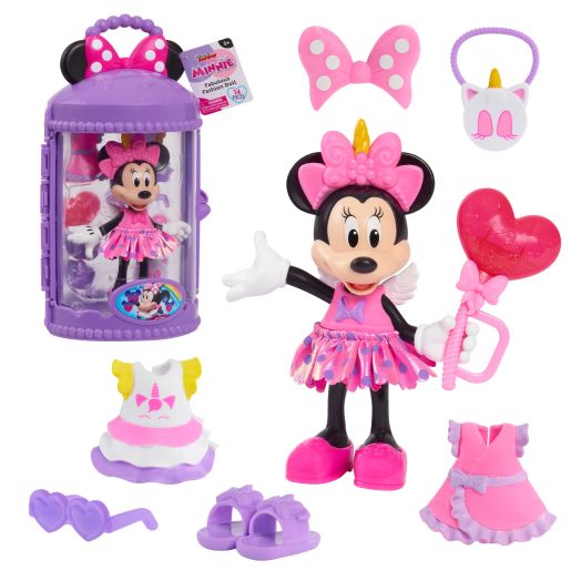 Just Play Disney Junior Minnie Mouse Fabulous Fashion Doll with Case, Unicorn Fantasy, Kids Toys for Ages 3 up