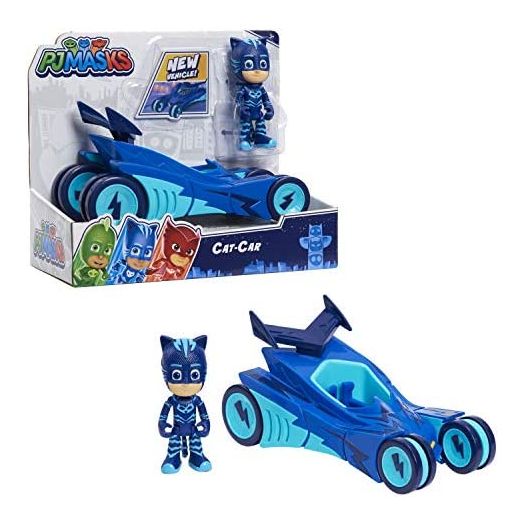 PJ Masks Catboy & Cat-Car, 2-Piece Articulated Action Figure and Vehicle Set, Blue, by Just Play