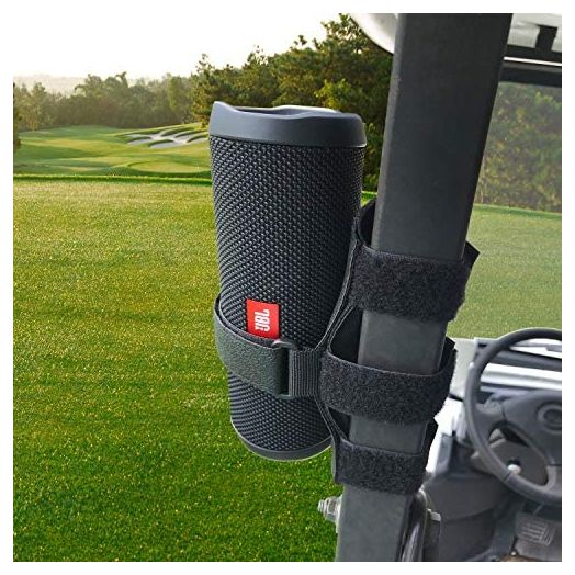HomeMount Golf Cart Speaker Mount - Golf Cart Accessories Adjustable Strap Speaker Holder Compatible with JBL Flip 4/JBL Flip 5 Etc Most Portable Speakers