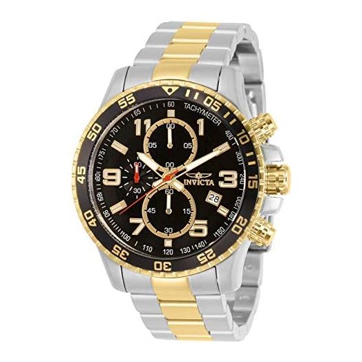 Invicta Men's 14876 Specialty Chronograph Black Textured Dial Two Tone Stainless Steel Watch