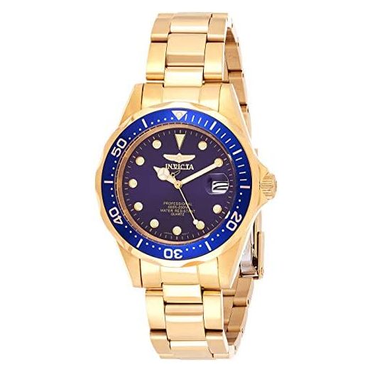 Invicta Women's Pro Diver 37.5mm Gold Tone Stainless Steel Quartz Watch, Gold (Model: 17051, 17052)