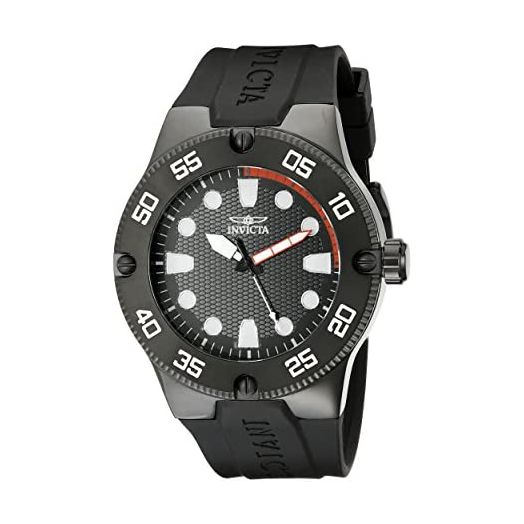 Invicta Men's Pro Diver Quartz Watch with a Silicone Band, Black (Model: 18026)