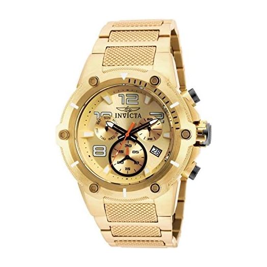 Invicta Men's Speedway Quartz Watch with Stainless Steel Strap, Gold, 30 (Model: 19529)