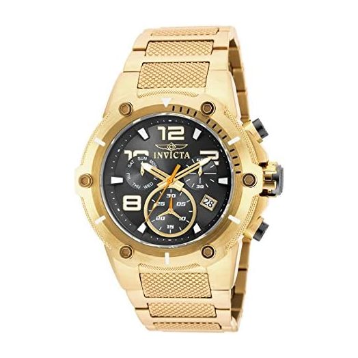 Invicta Men's Speedway Quartz Watch with Stainless Steel Strap, Gold, 30 (Model: 19530)