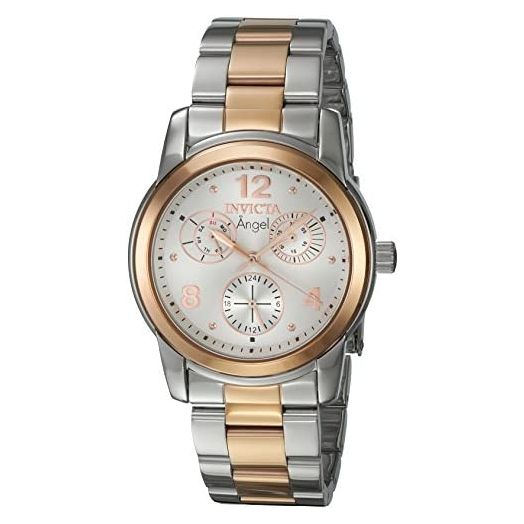Invicta Women's Angel Quartz Watch with Stainless-Steel Strap, Two Tone, 20 (Model: 21689)